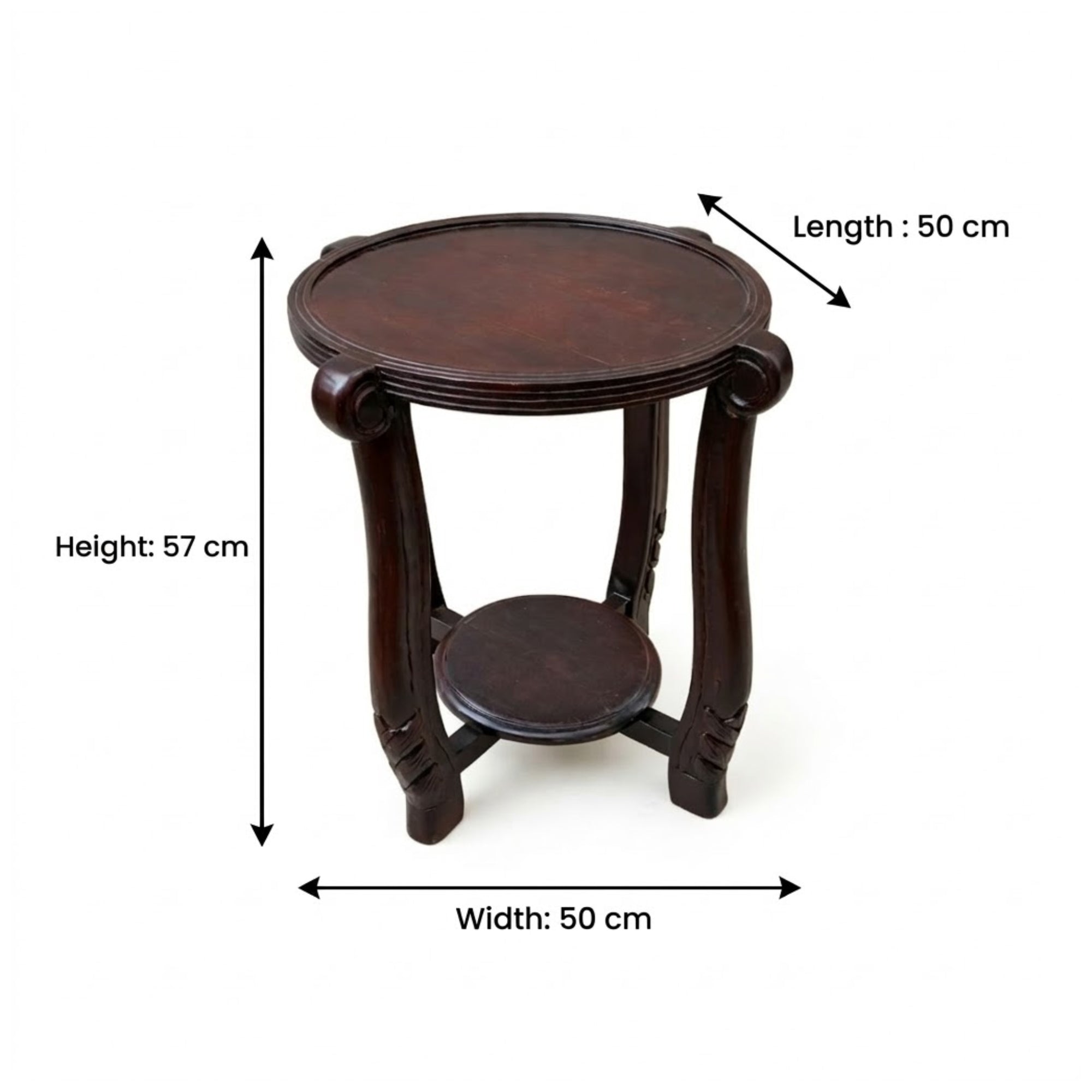 Round Wooden Side Stool for Living Room