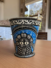 Load image into Gallery viewer, Hand Painted Blue Metal Bucket