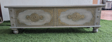 Load image into Gallery viewer, Grey Wooden Trunk with Brass details