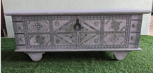 Load image into Gallery viewer, Lavender Wooden Trunk with Metal Work