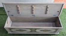 Load image into Gallery viewer, Grey Wooden Trunk with Brass details