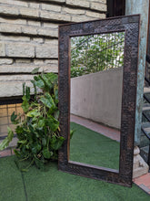 Load image into Gallery viewer, Wooden Block Print Mirror