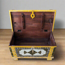 Load image into Gallery viewer, Yellow Trunk with brass details