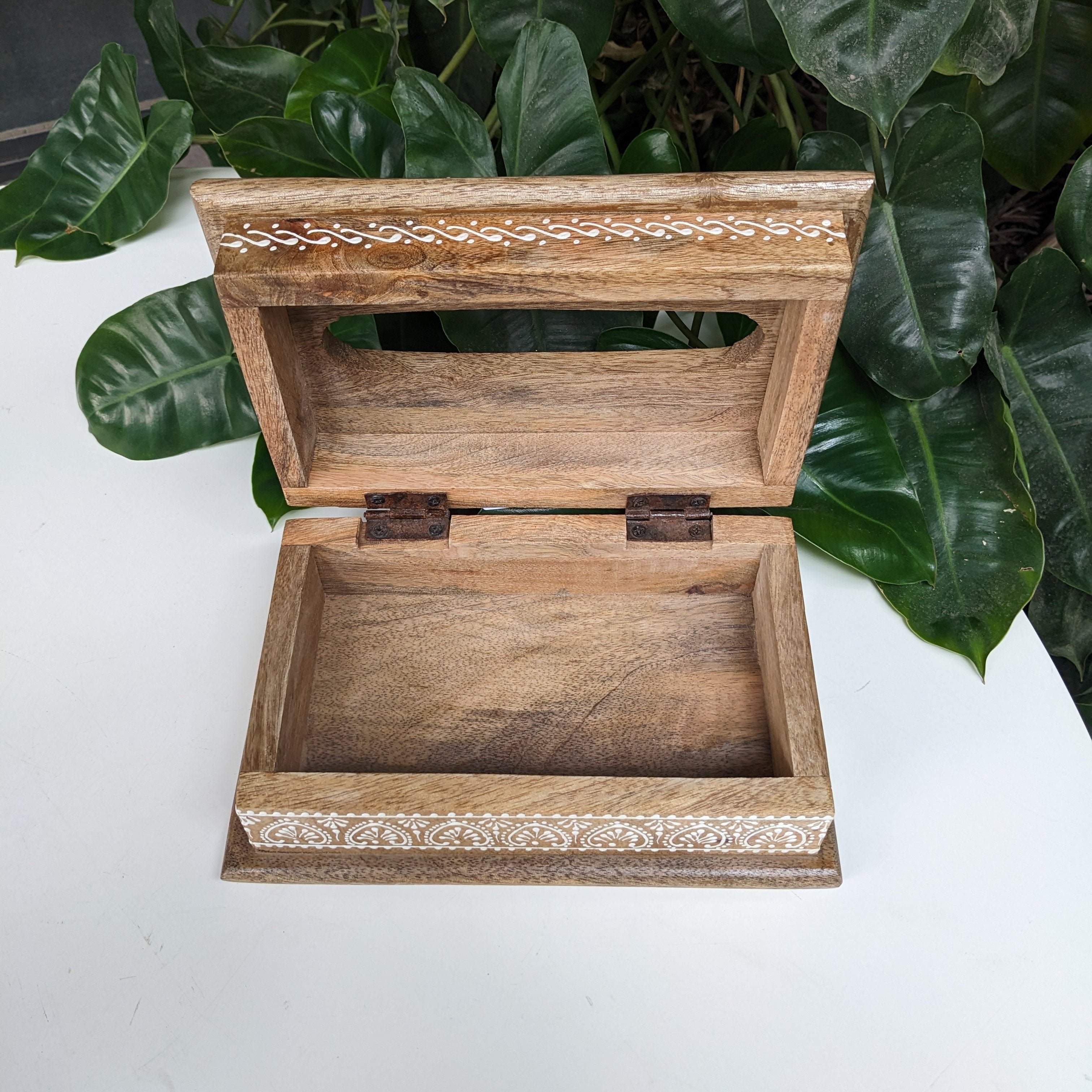 Wooden Tissue Holder with hand painted details
