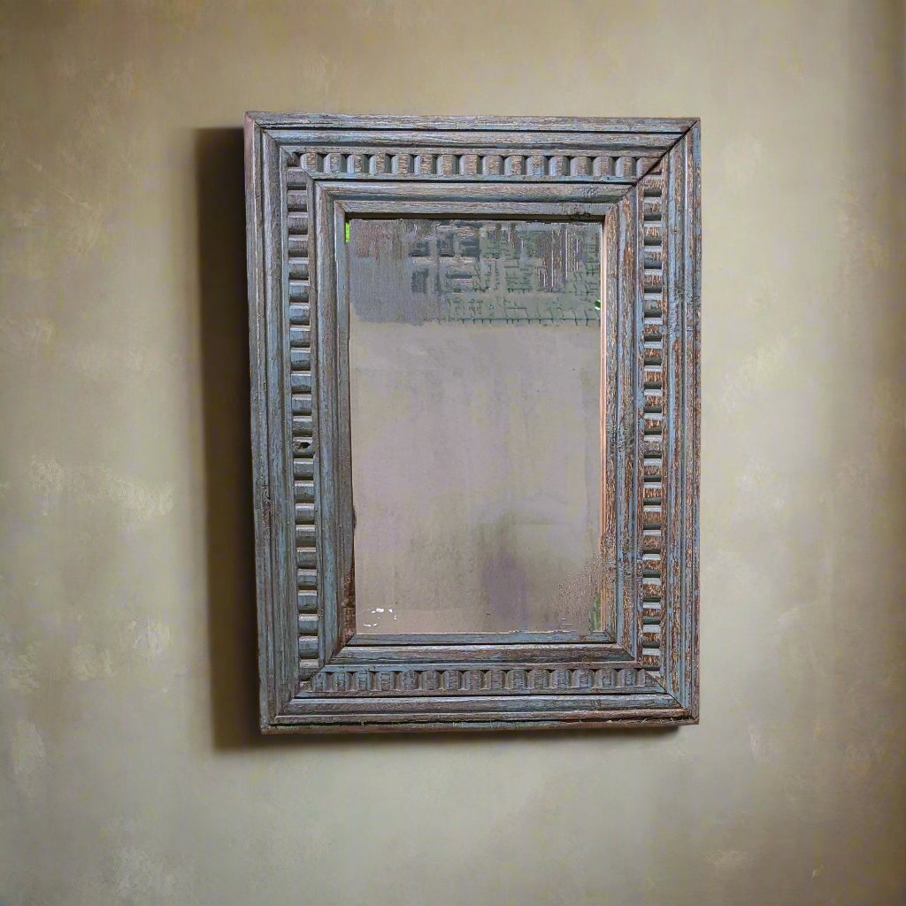 Distressed Grey Wooden frame with mirror