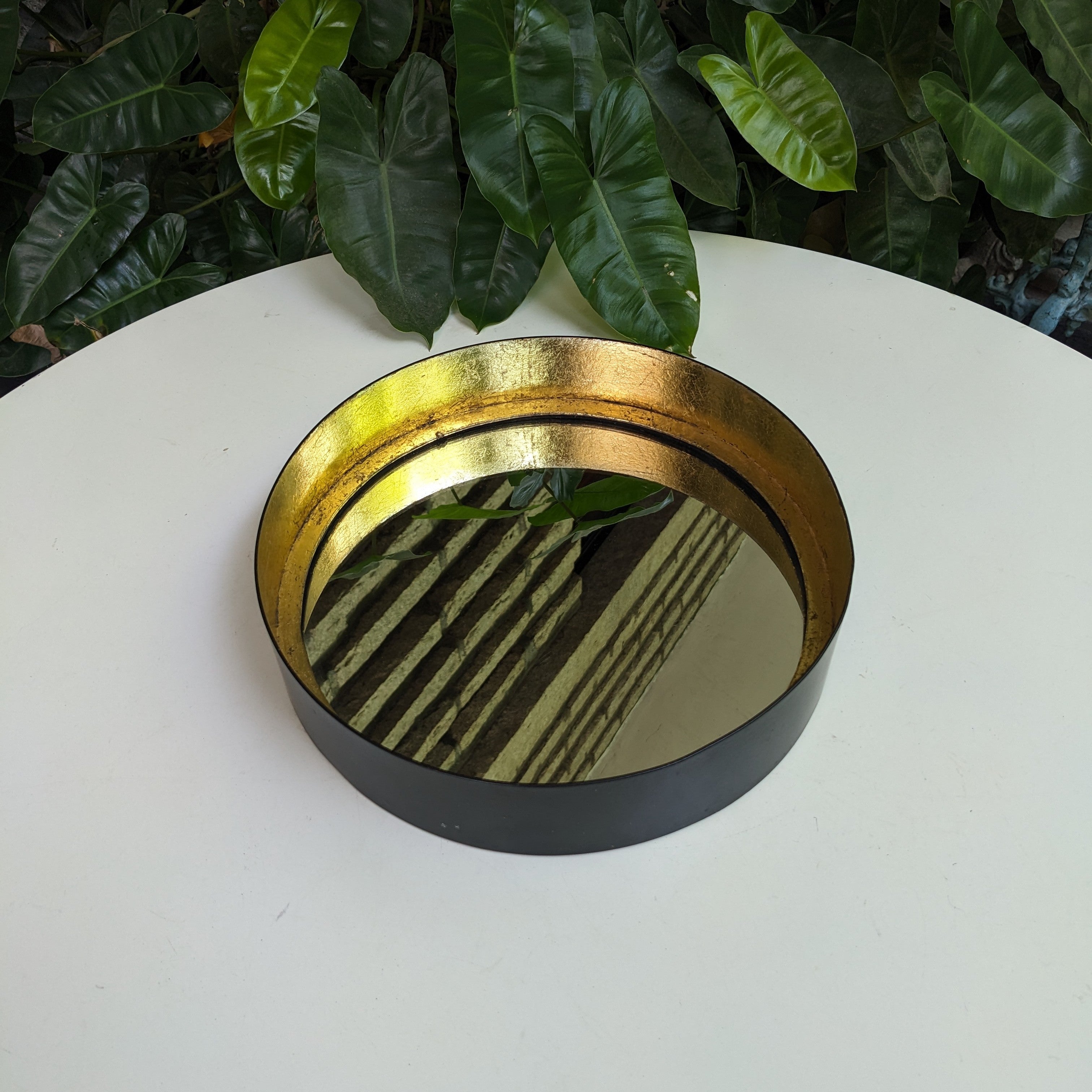 Round Mirror with Black Metal Frame (small)
