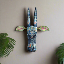 Load image into Gallery viewer, Vintage Hand Painted Cow Head (Black with Yellow ears)