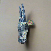 Load image into Gallery viewer, Vintage Hand Painted Cow Head (Black with Yellow ears)
