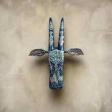 Load image into Gallery viewer, Vintage Hand Painted Cow Head (Black with Maroon ears)