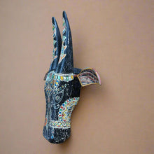 Load image into Gallery viewer, Vintage Hand Painted Cow Head (Black with Maroon ears)