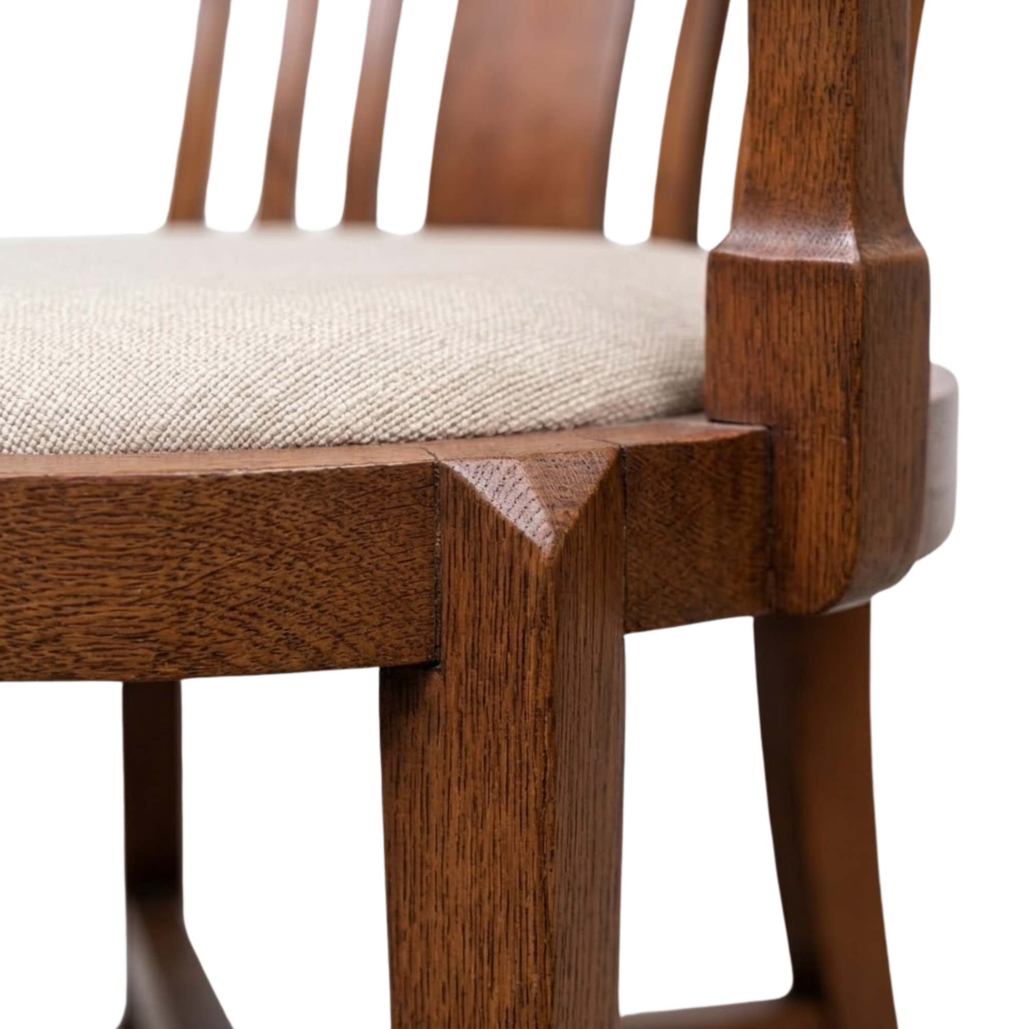Branton Solid Wood Accent Chair with Fabric Seat