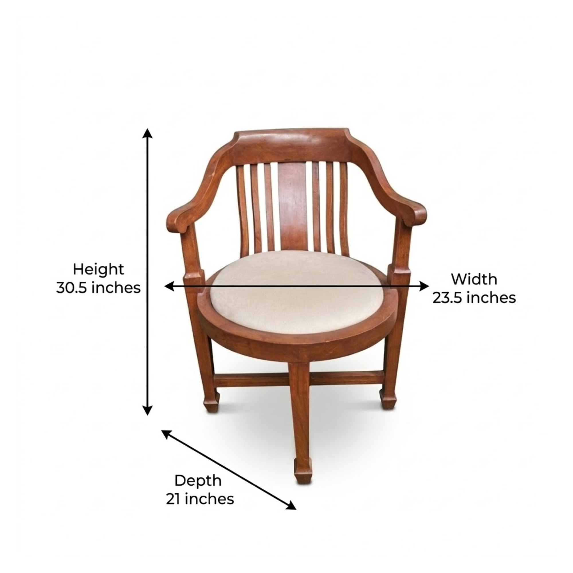 Branton Solid Wood Accent Chair with Fabric Seat