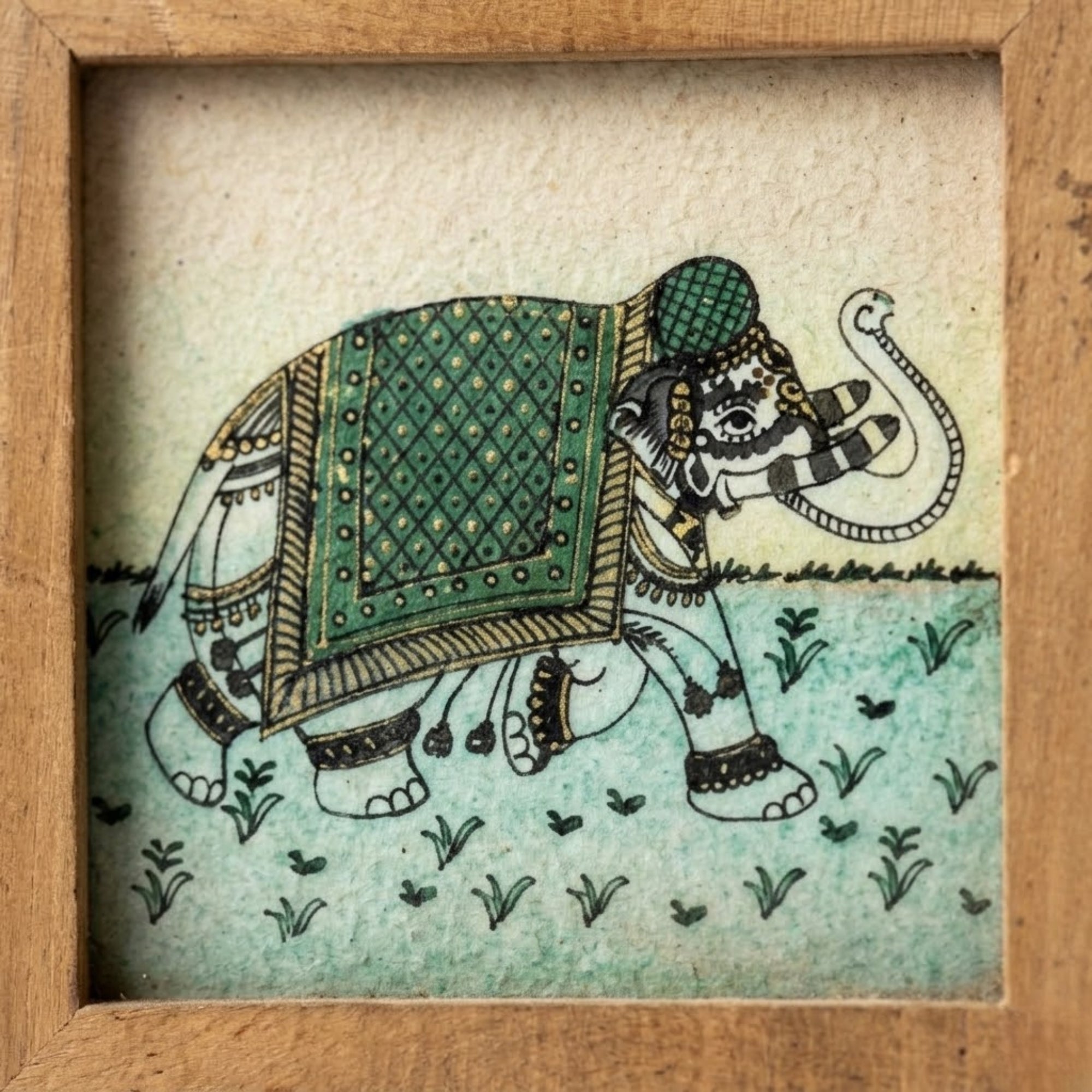 Handcrafted Elephant Art Wooden Wall Key Holder Frame – Rustic Home Decor