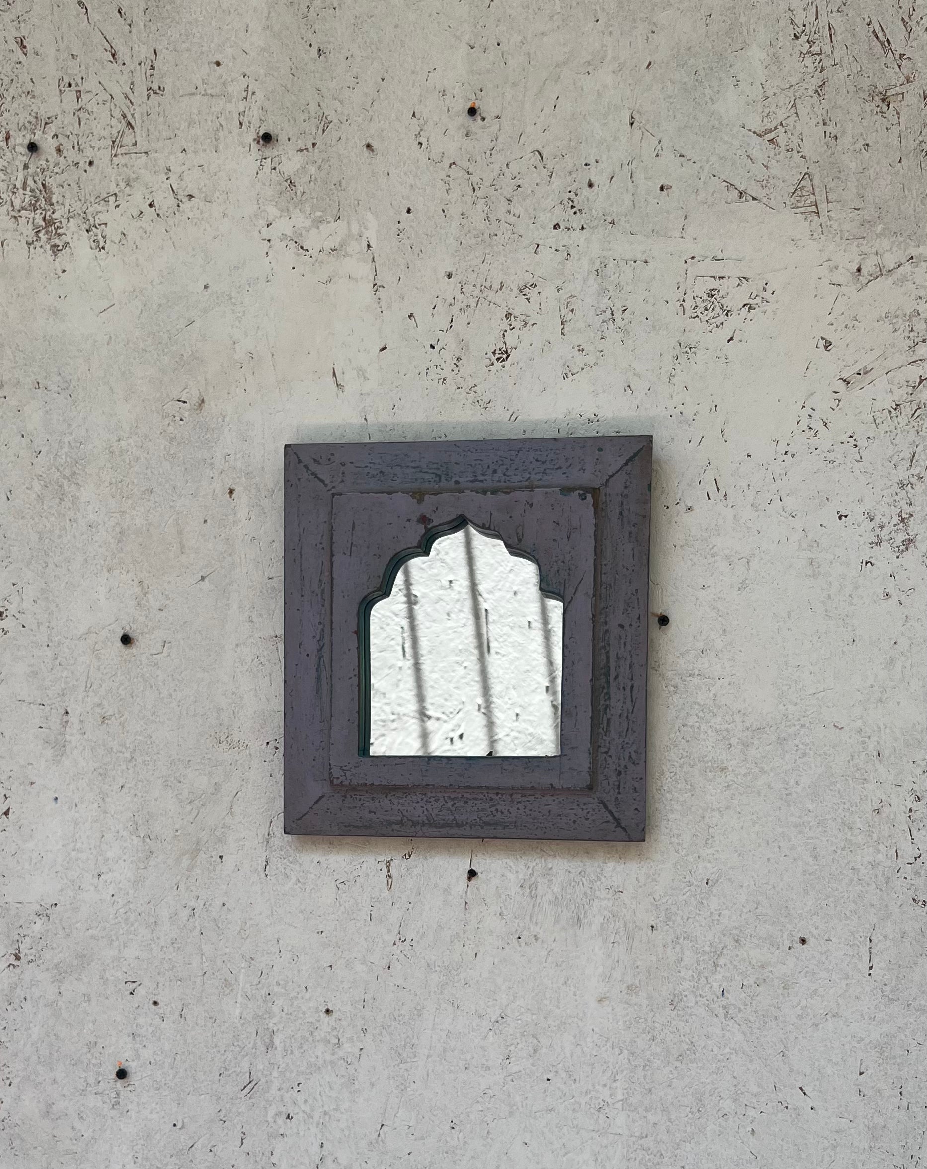 Distressed Purple Jharokha Mirror