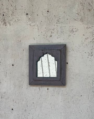 Distressed Purple Jharokha Mirror
