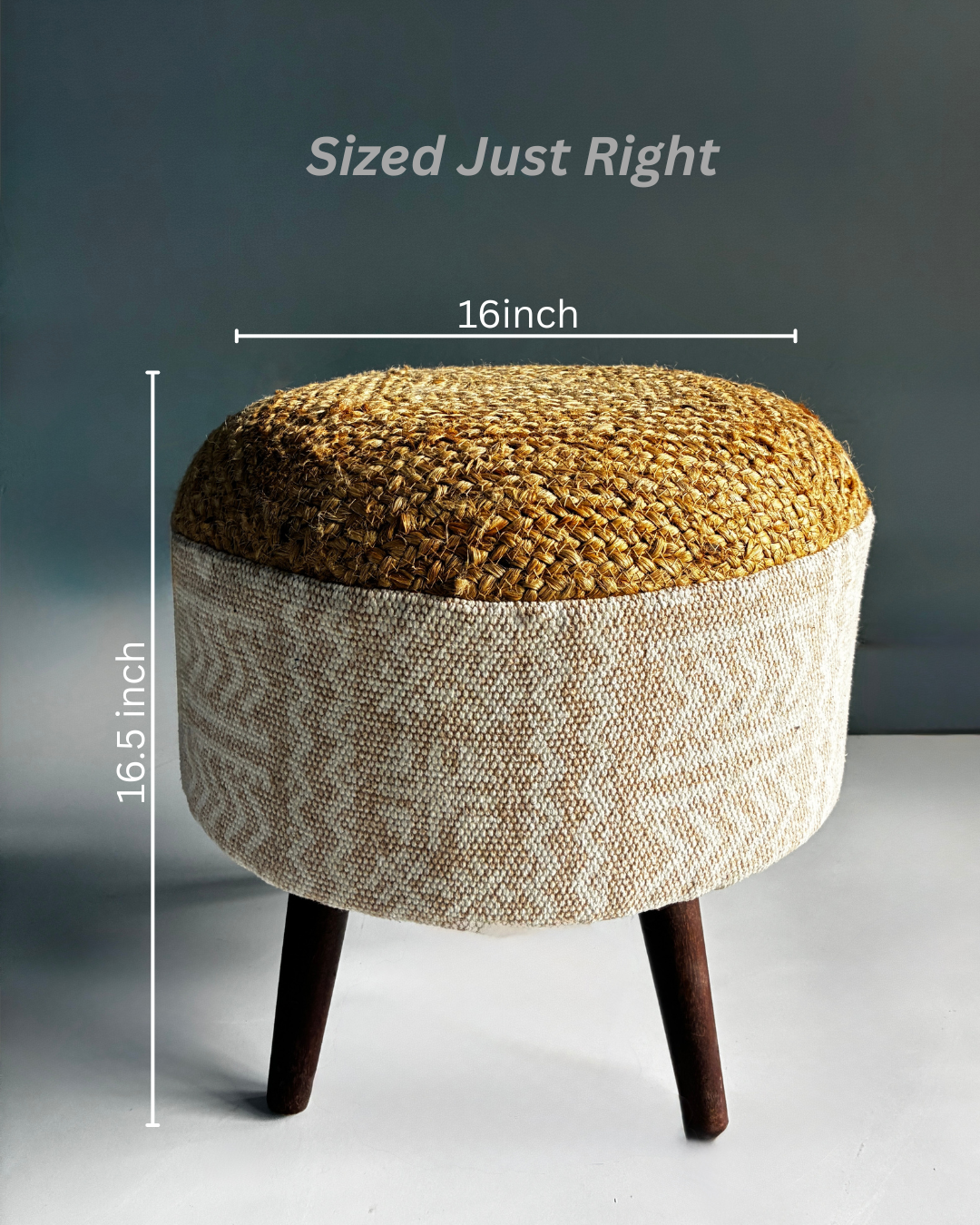 Jute woven Upholstry Ottoman