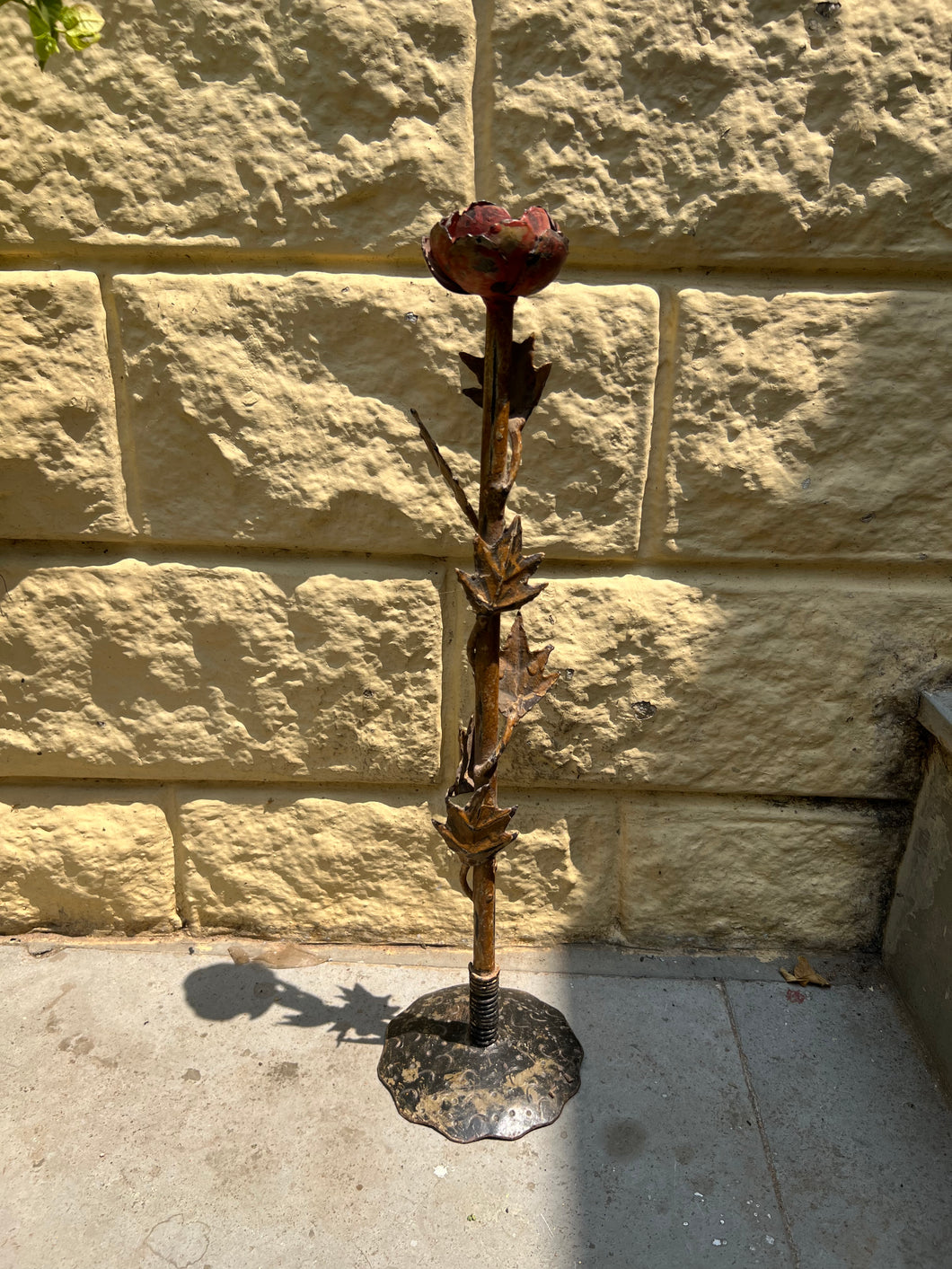 Wrought Iron Flower Candle Stand