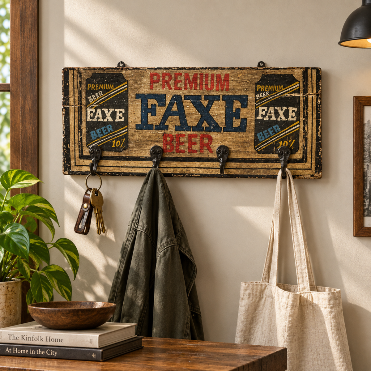 Riverton Rustic Wall Hook Board