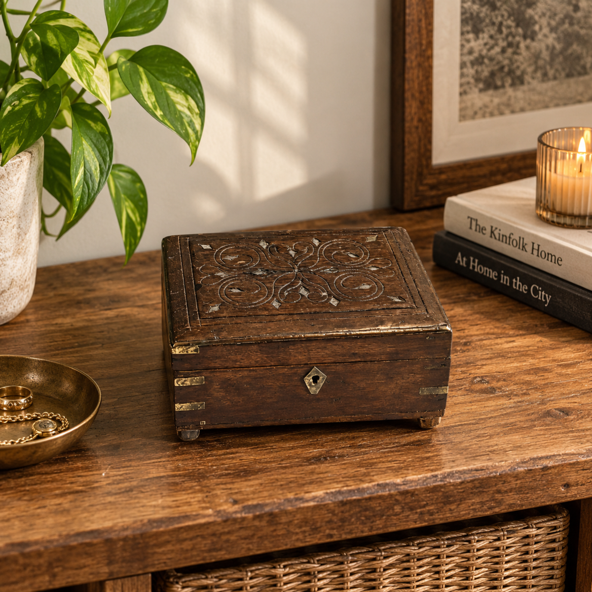 Heritage Carved Wooden Storage Chest