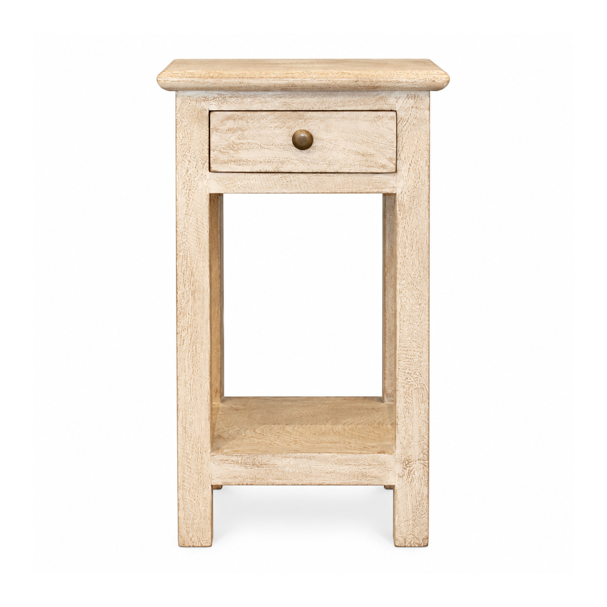 Vintage Ivory Distressed Side Table