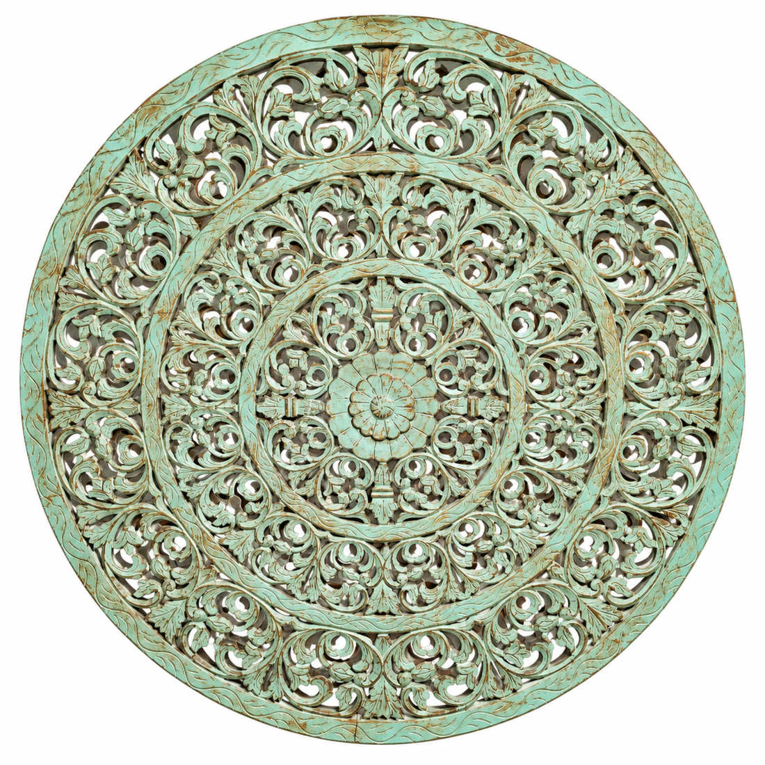 Verdant Carved Heritage Round Wall Panel