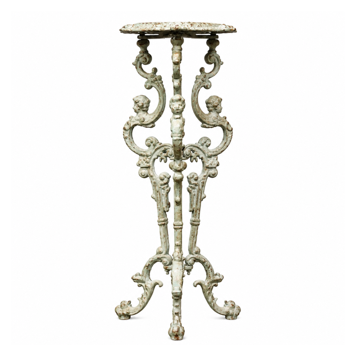 Gothic Blue Cast Iron Accent Table