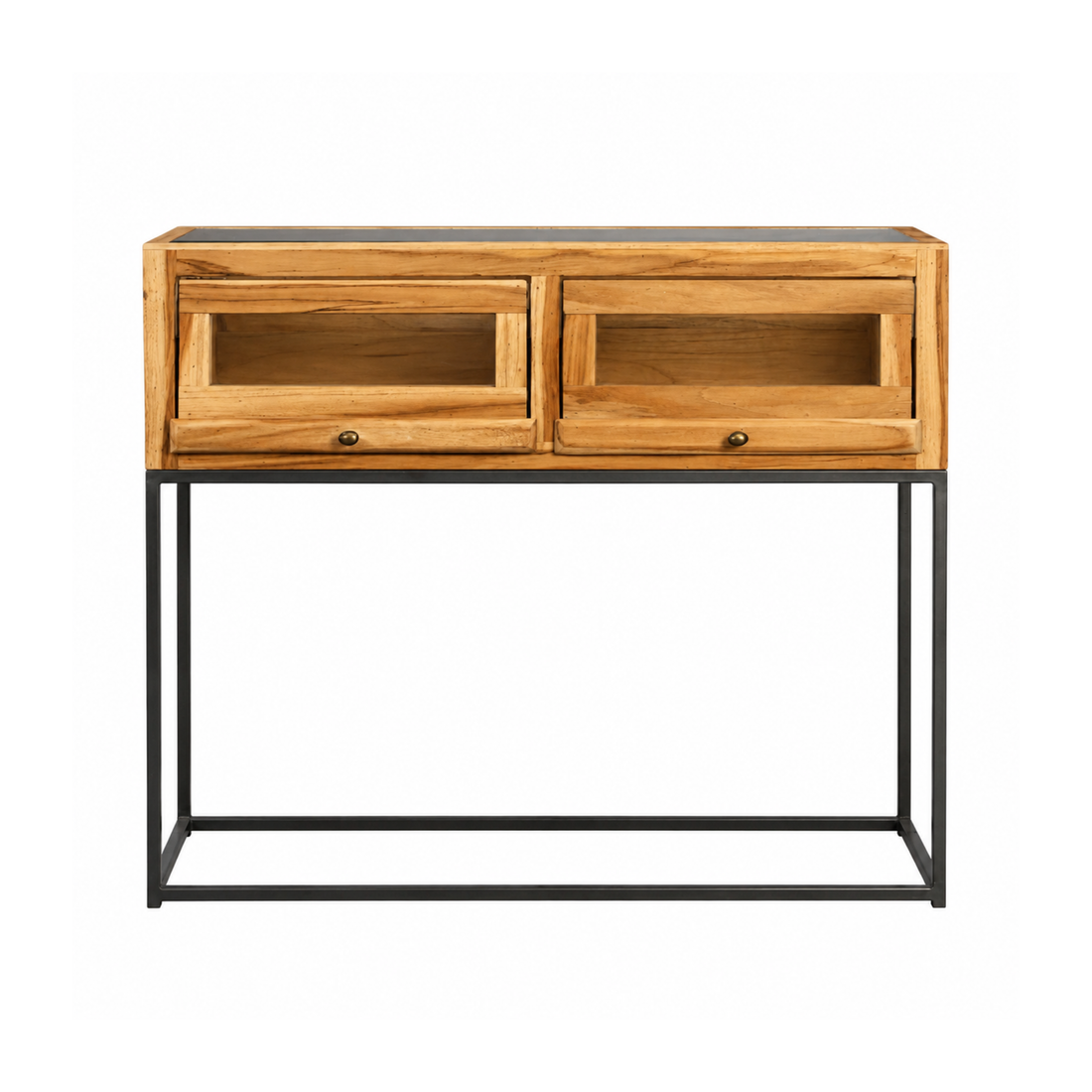 Solid Wood Console Table with Two Drawers