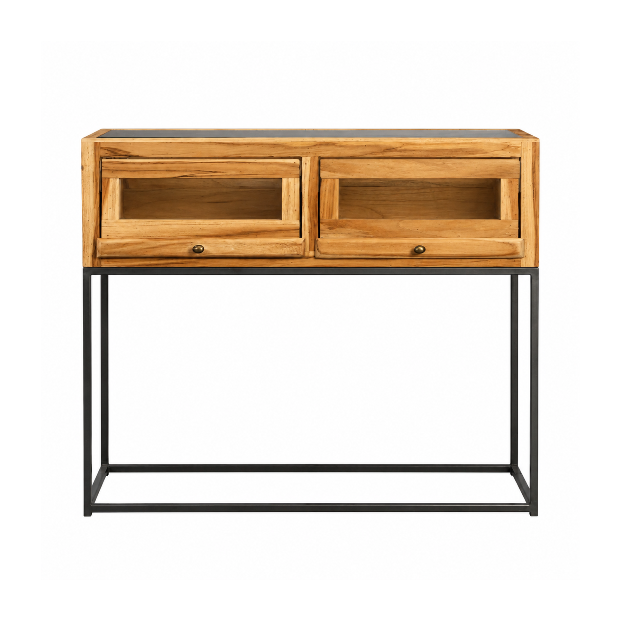 Solid Wood Console Table with Two Drawers