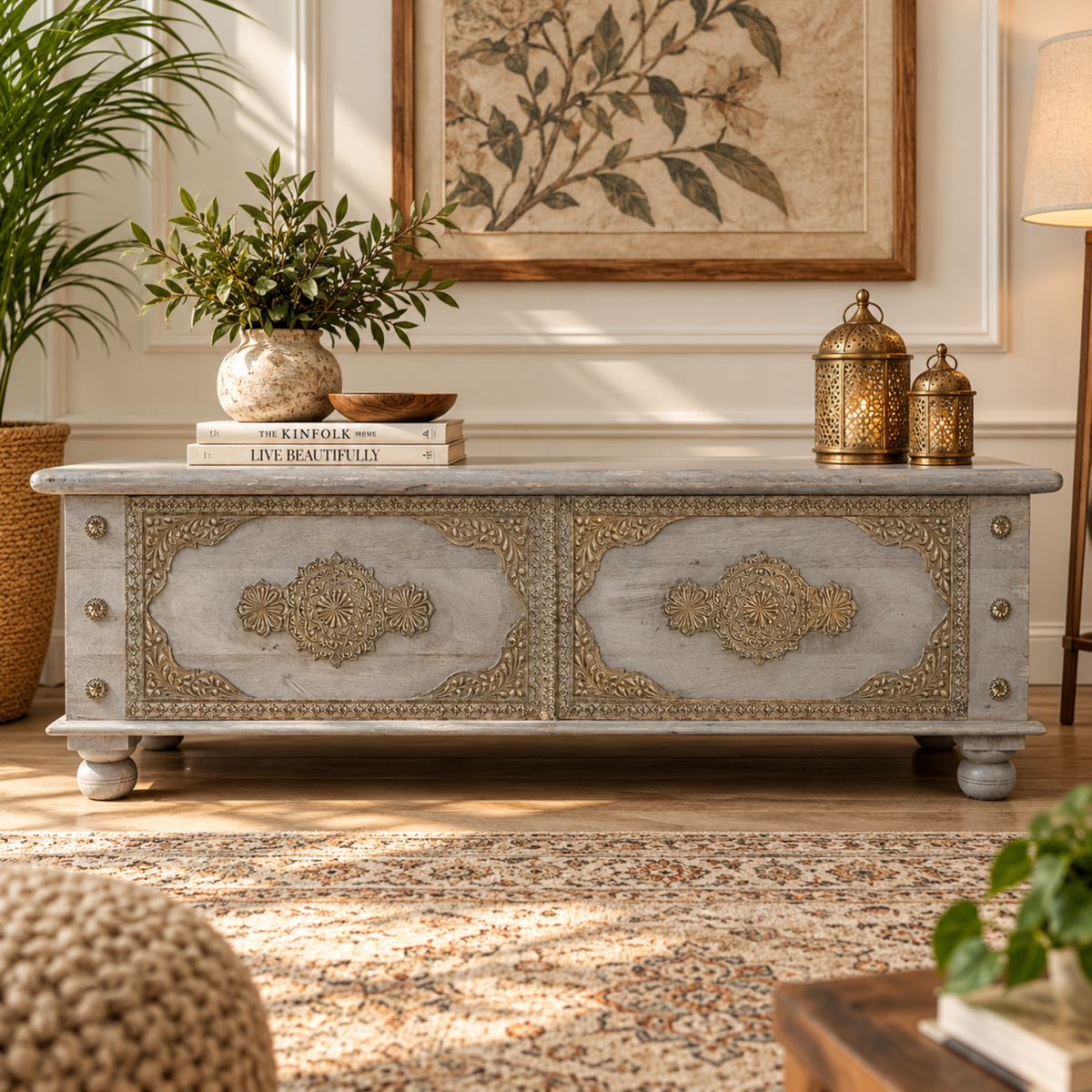 Slate Heritage Brasswork Storage Trunk