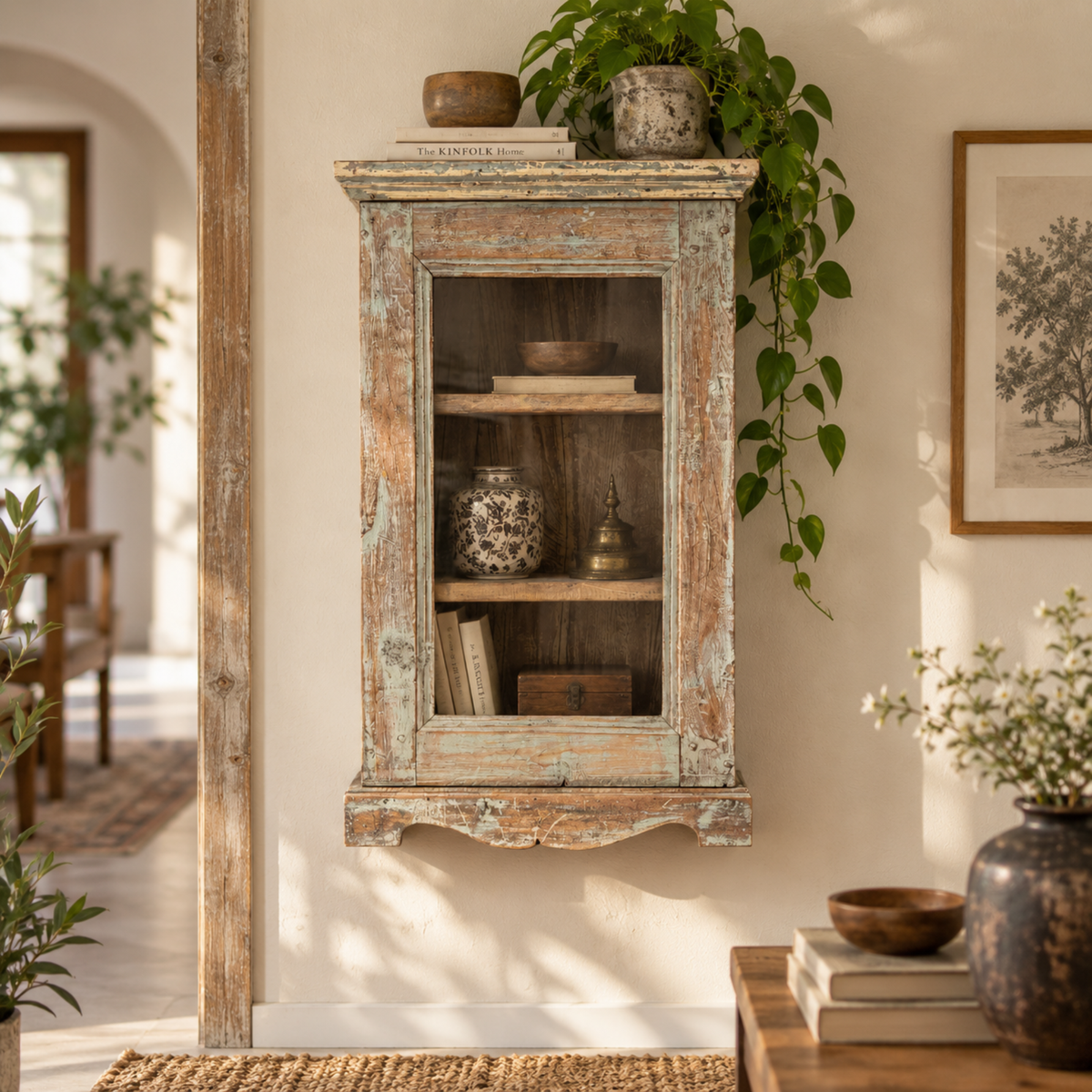 Stonehaven Distressed Grey Wall Cabinet