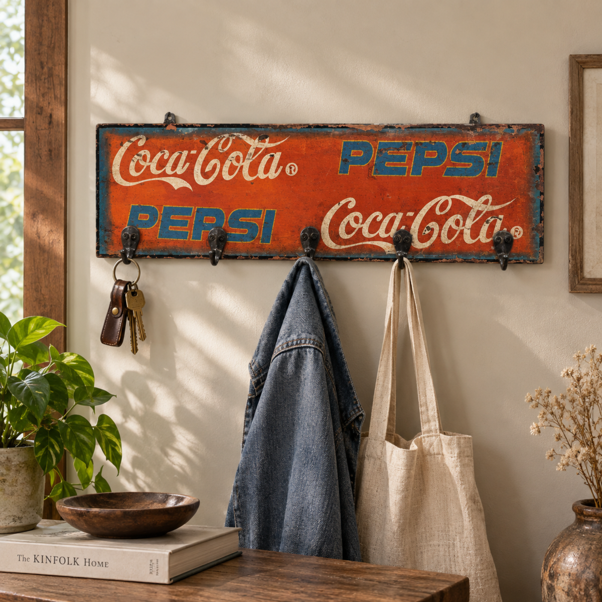 Hearthside Rustic Wall Hook Board