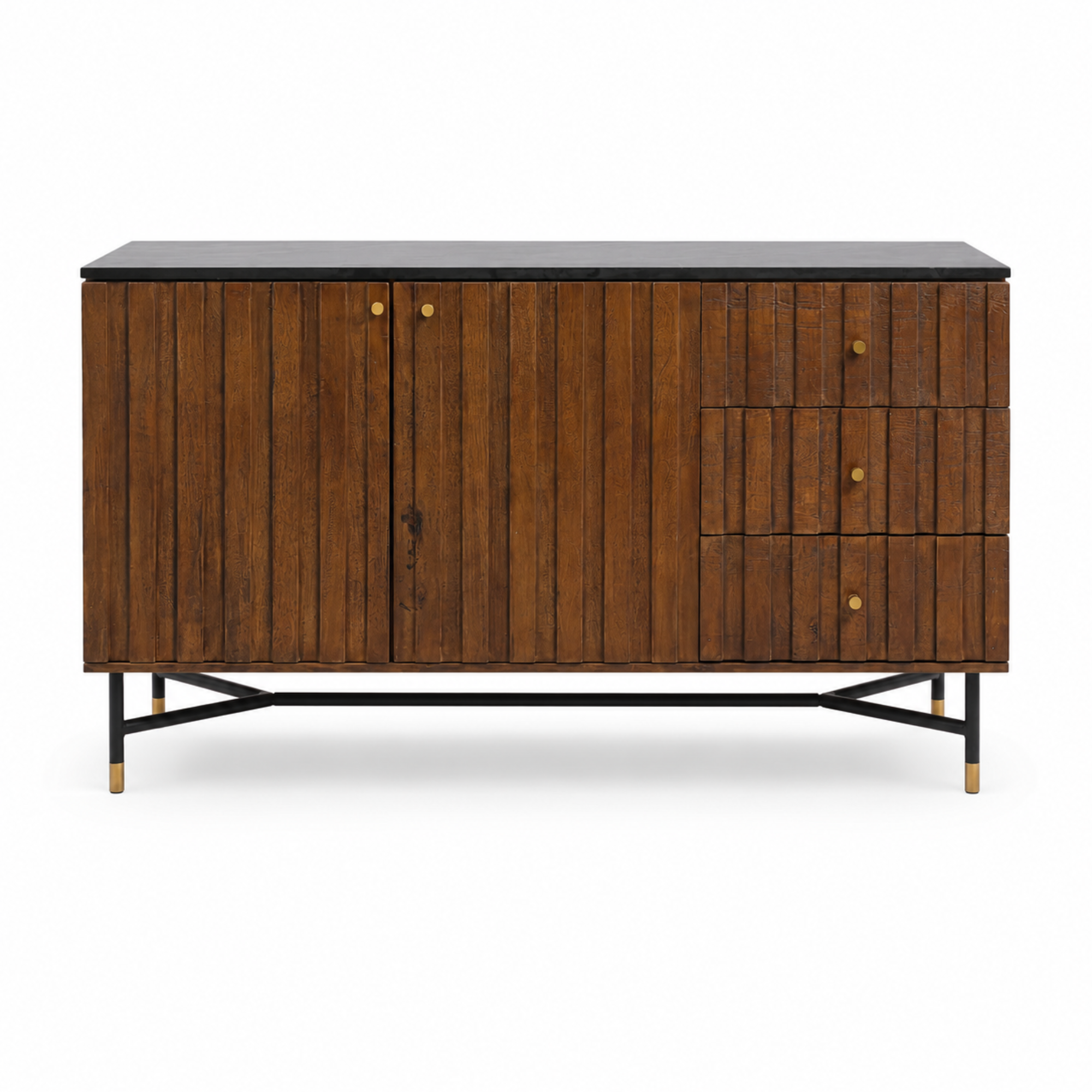 Modern Solid Wood Sideboard Cabinet with Drawers & Storage