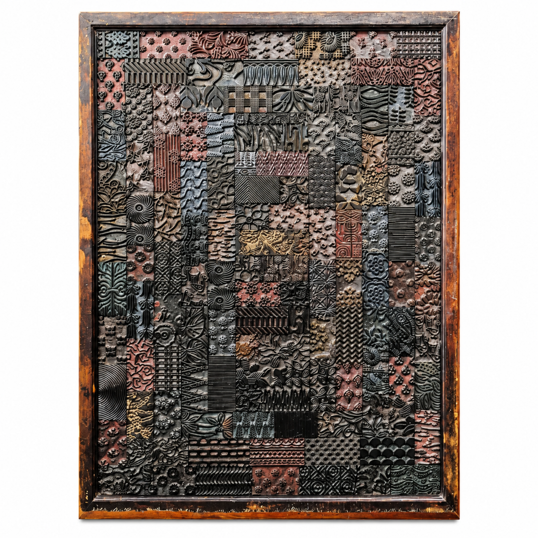 Heritage Block Print Carved Wall Panel
