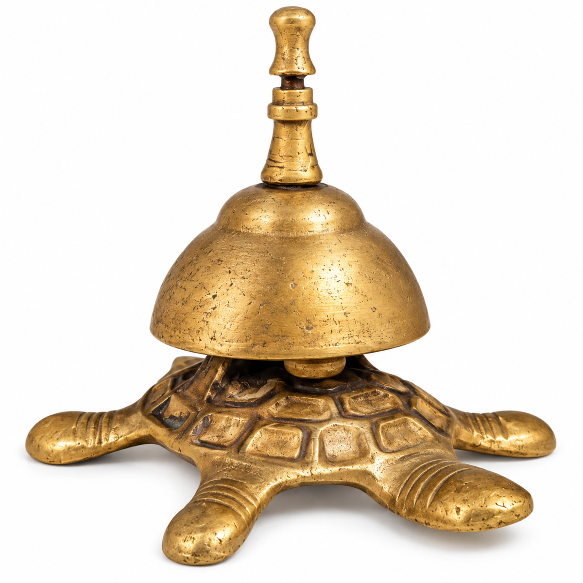 Antique Brass Tortoise Desk Bell