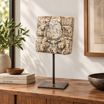 Sandstone Patina Wooden Table Accent