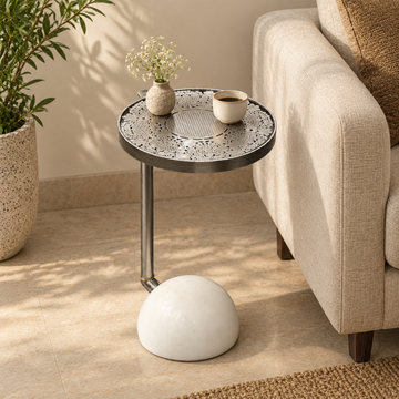 Sculptural Marble Accent Table