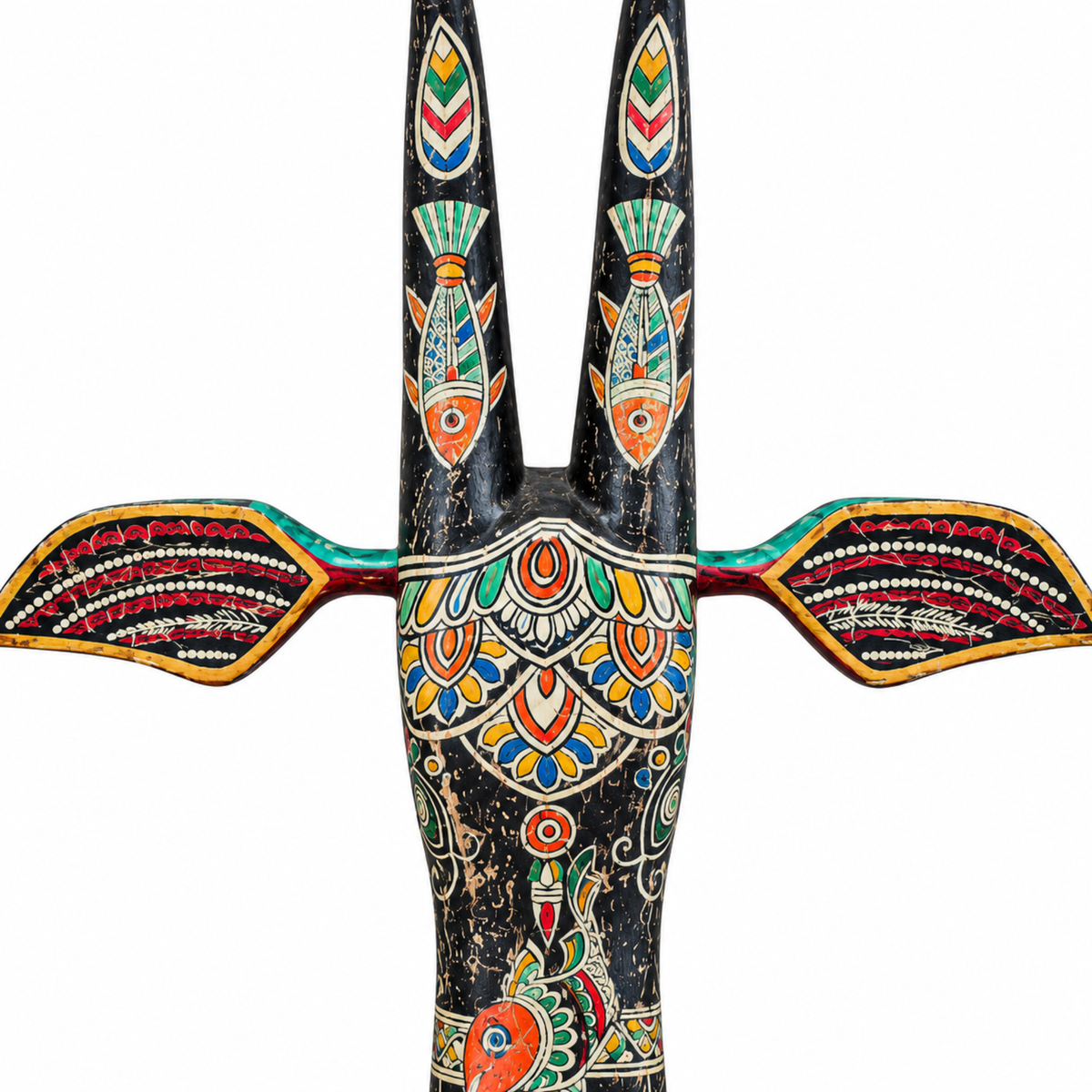 Maroon-Eared Heritage Hand Painted Cow Head