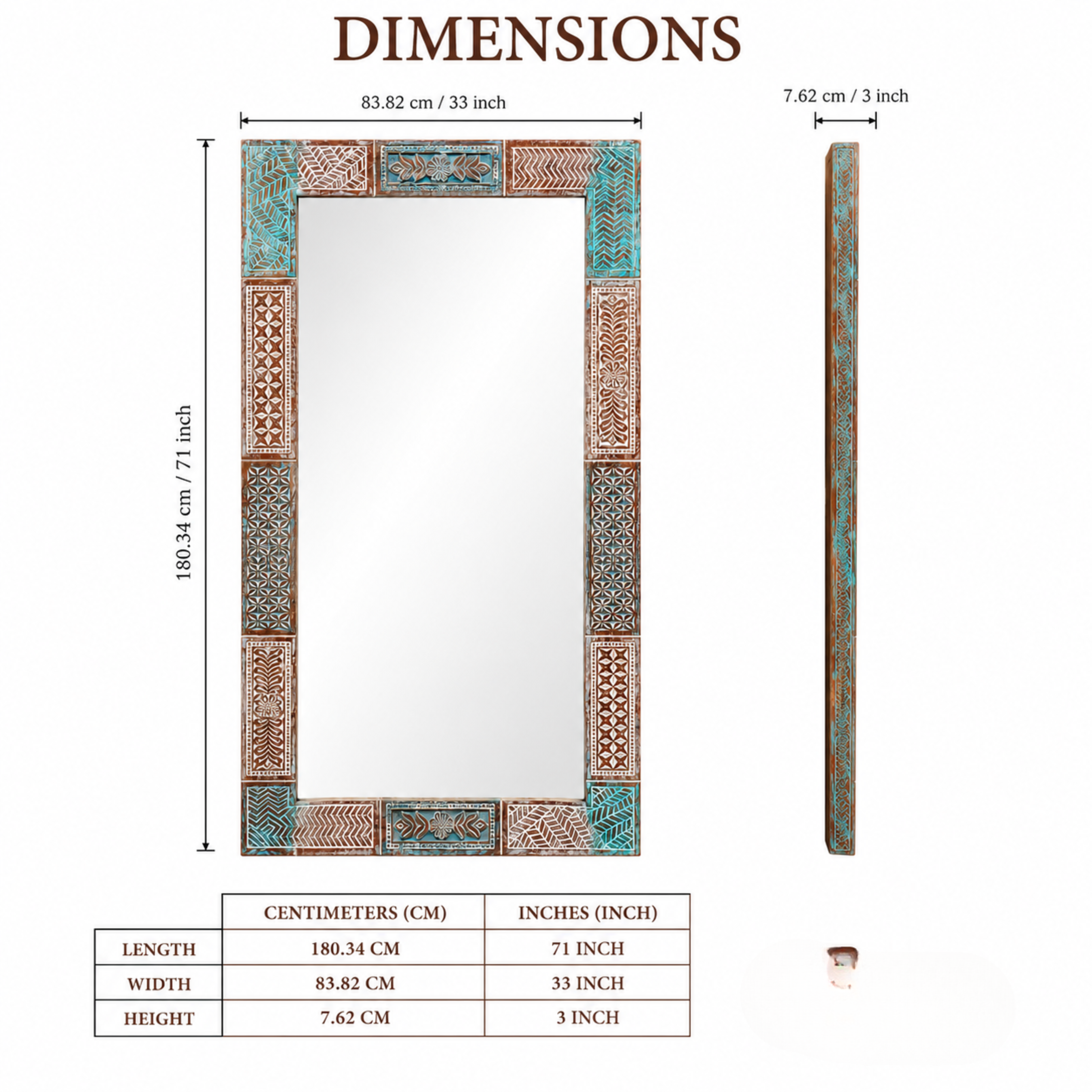 Azure Mosaic Mirror