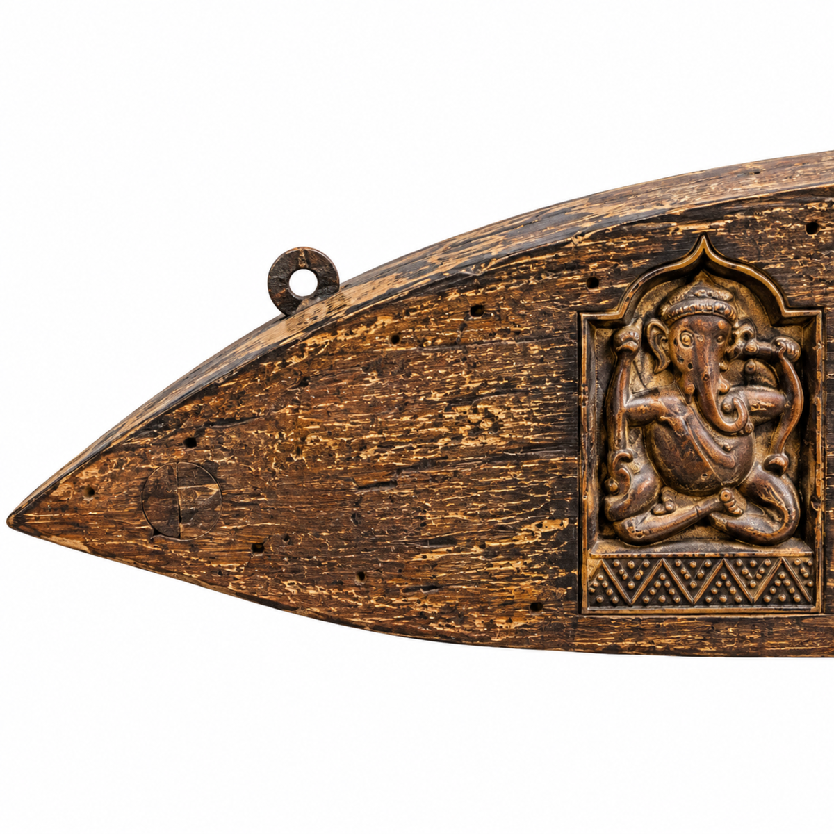 Carved Heritage Ganesha Wood Wall Panel