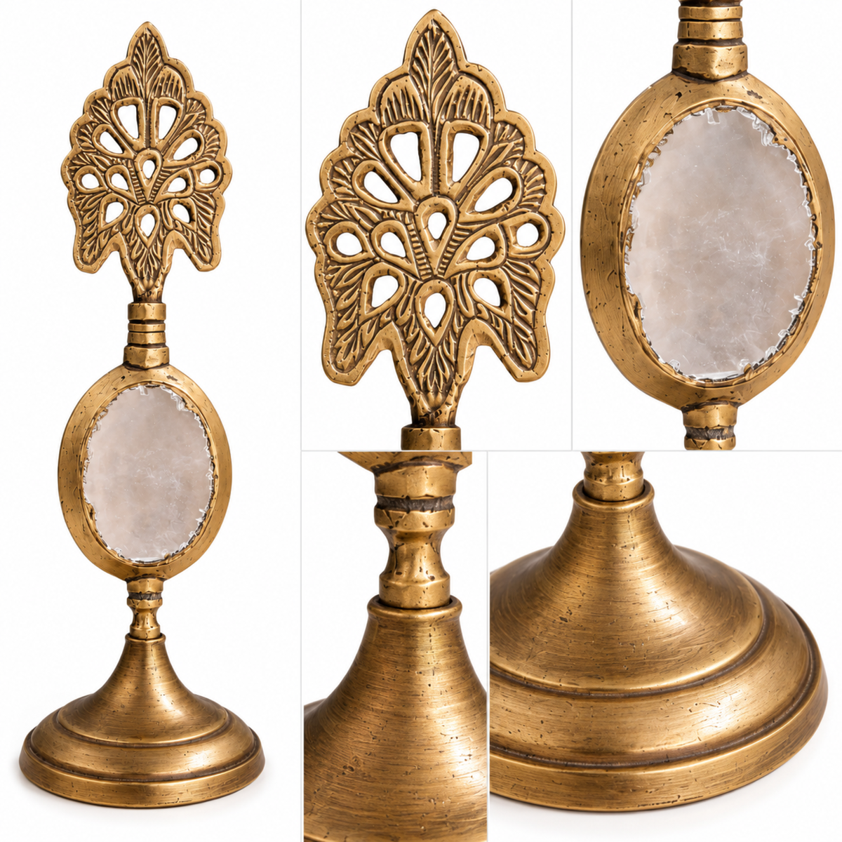 Antique Brass Surma Dani with Mirror
