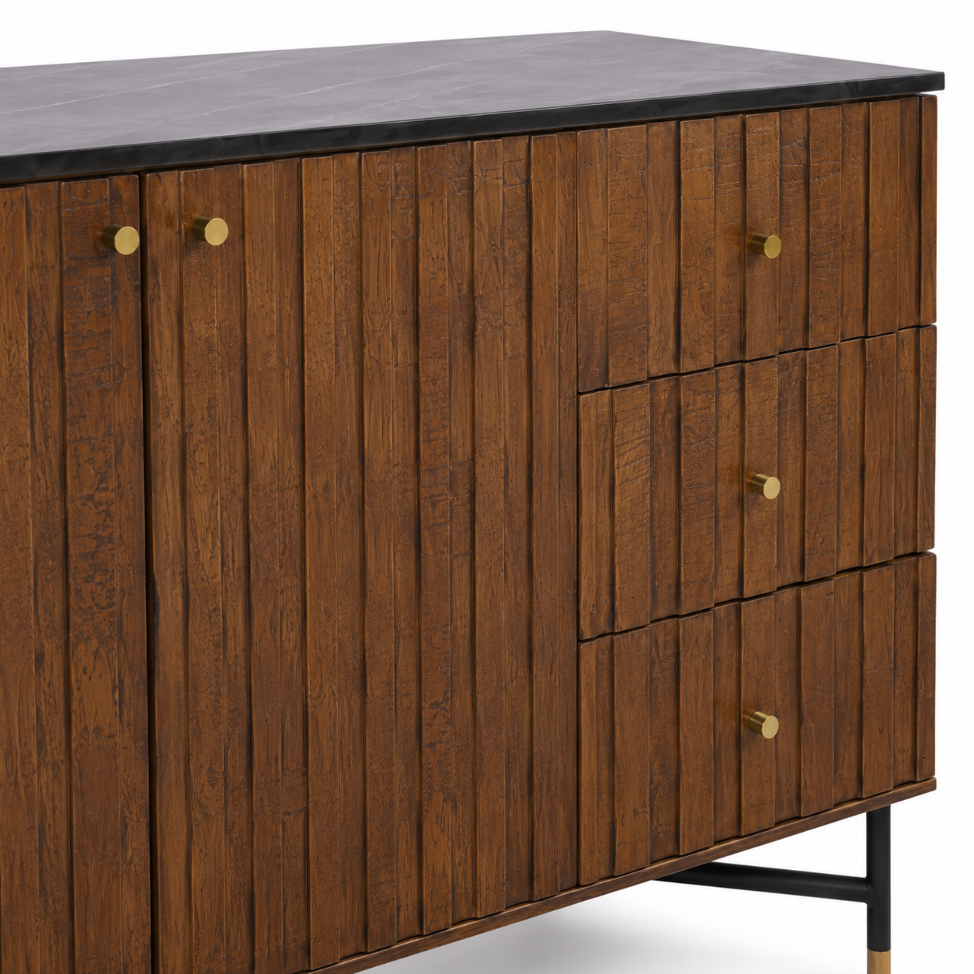 Modern Solid Wood Sideboard Cabinet with Drawers & Storage
