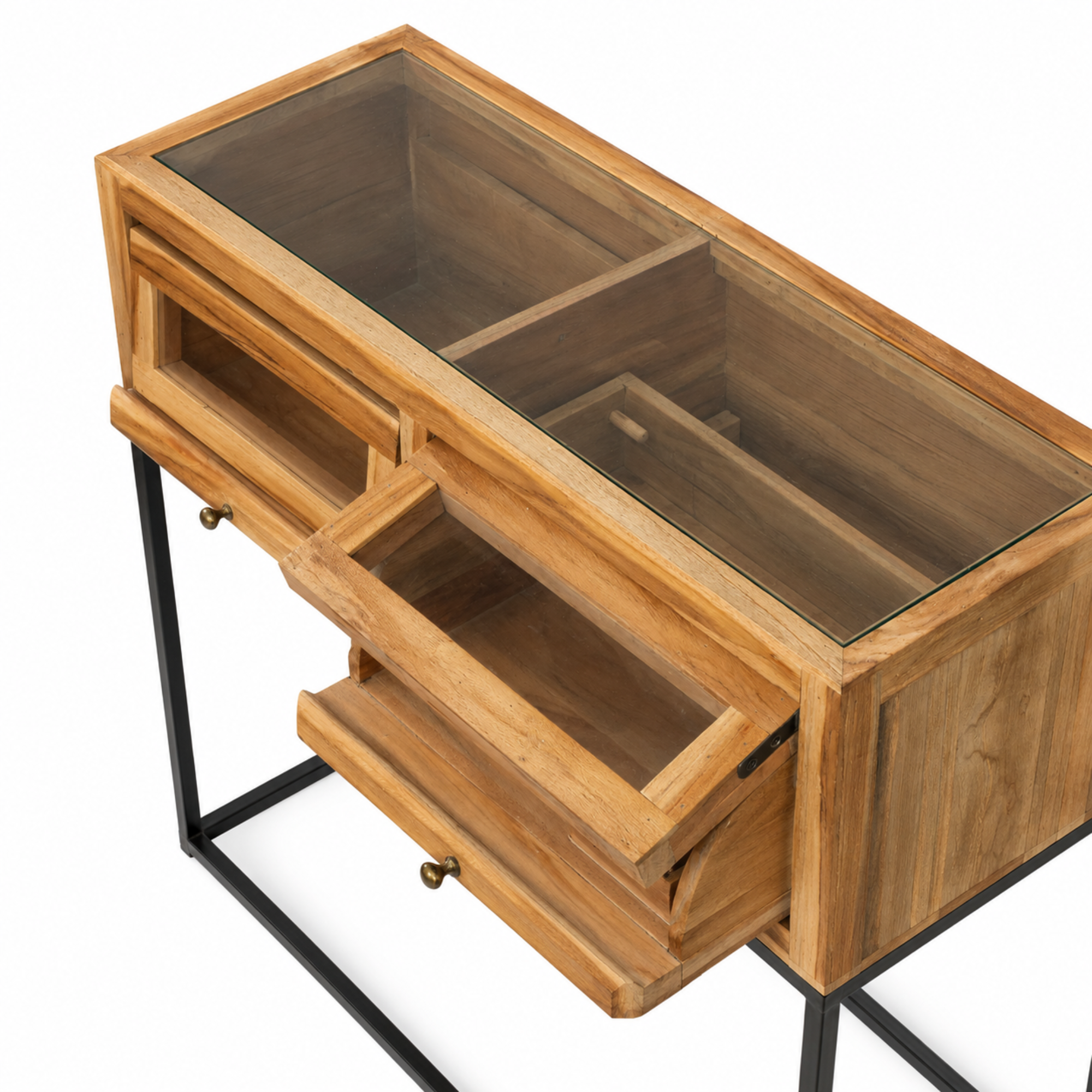 Solid Wood Console Table with Two Drawers