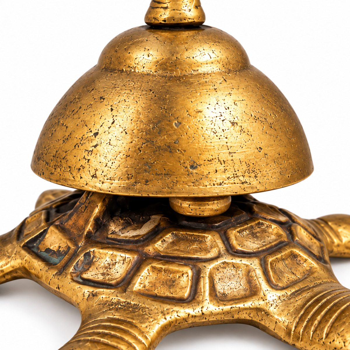 Antique Brass Tortoise Desk Bell