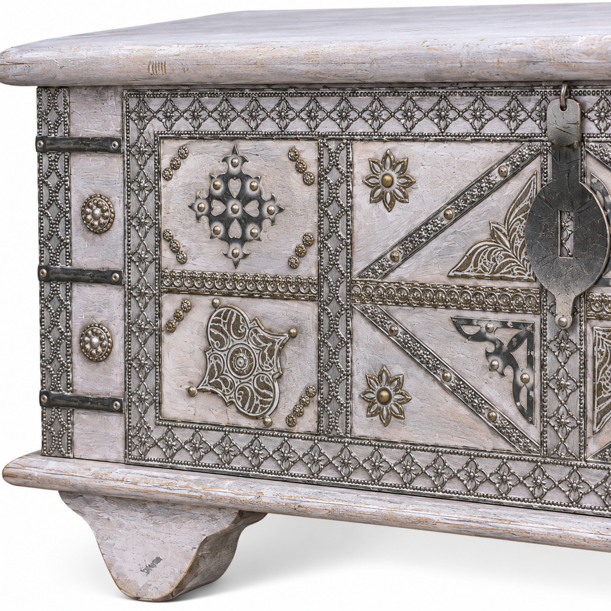 Lavender Crest Ornate Storage Trunk