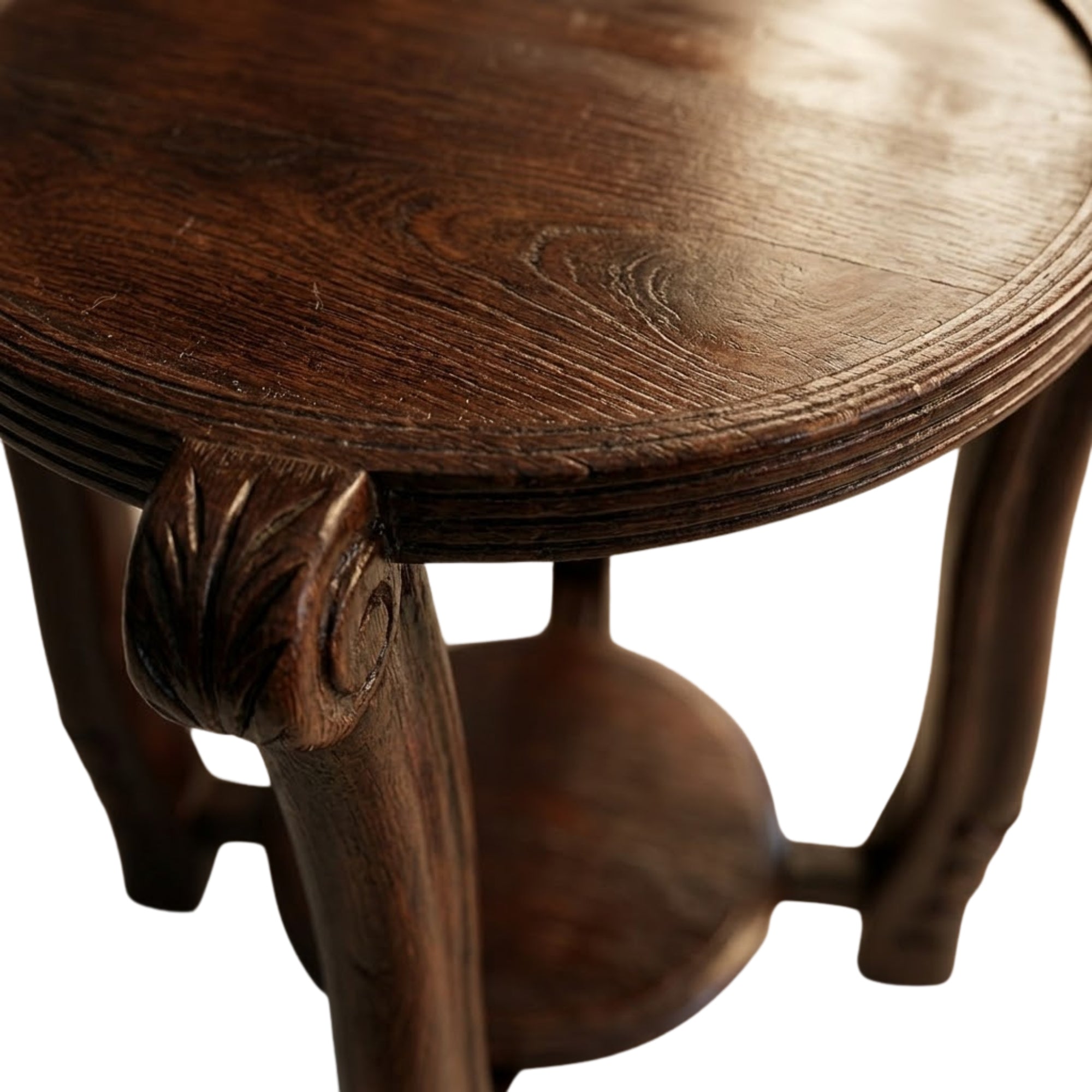Round Wooden Side Stool for Living Room
