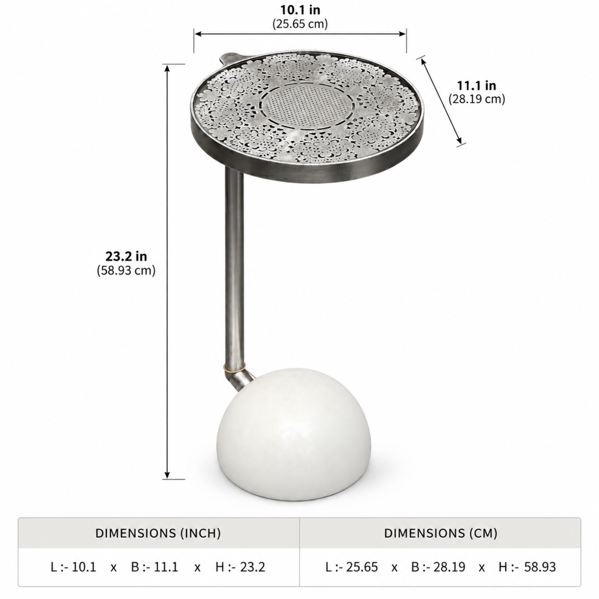 Sculptural Marble Accent Table
