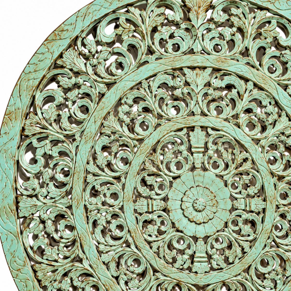 Verdant Carved Heritage Round Wall Panel