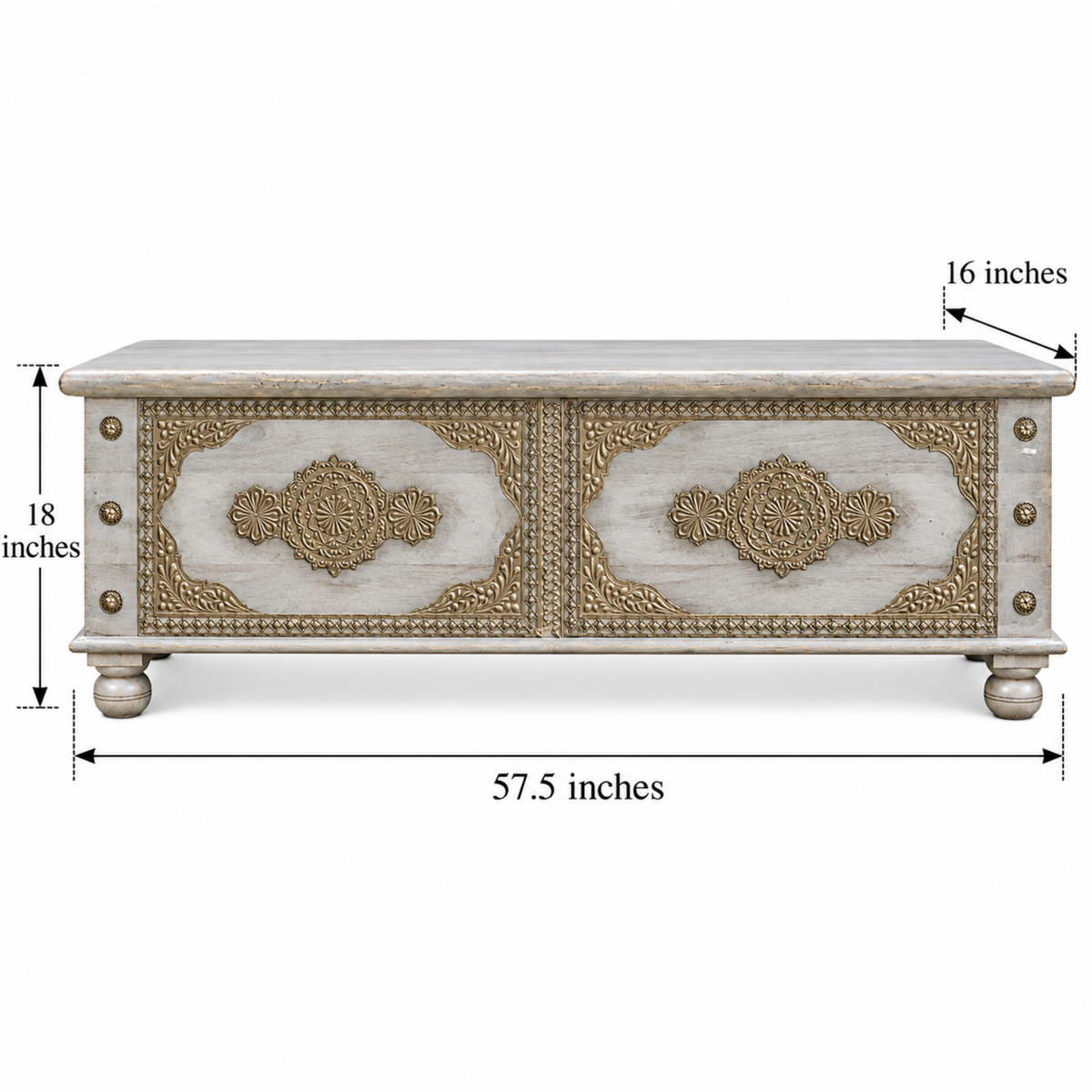 Slate Heritage Brasswork Storage Trunk