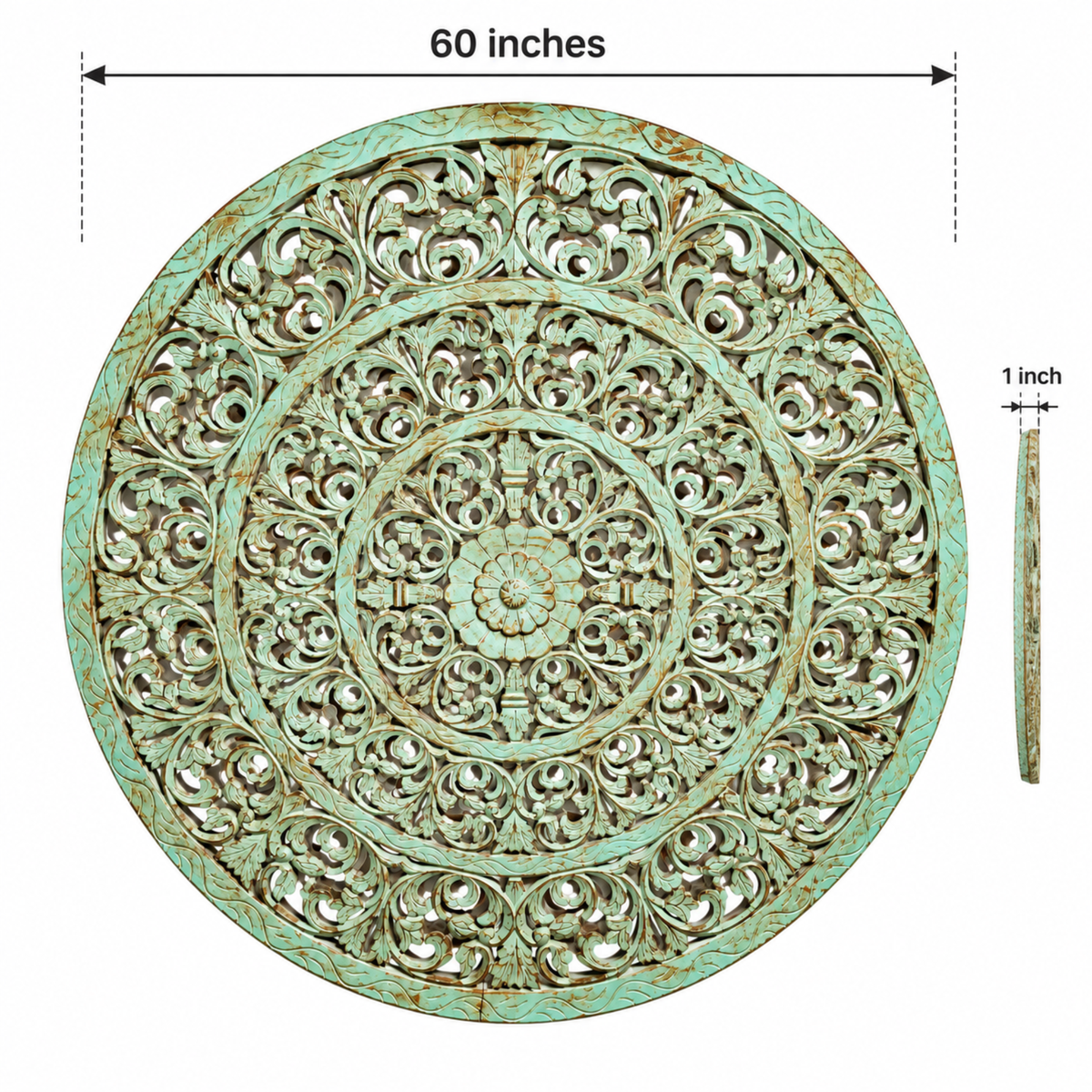 Verdant Carved Heritage Round Wall Panel