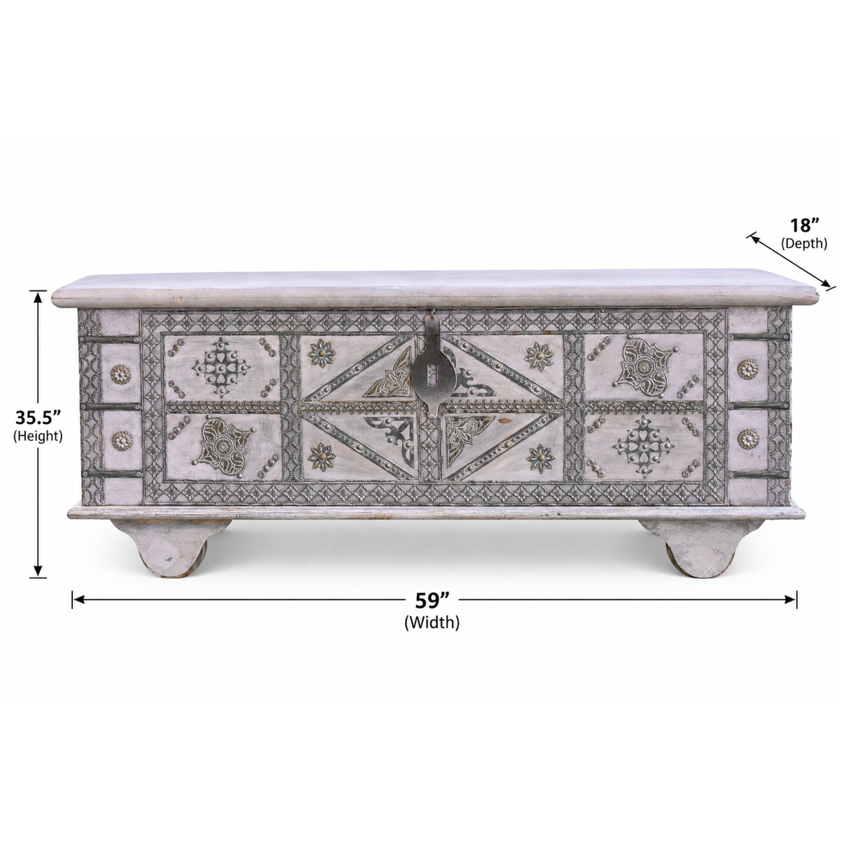 Lavender Crest Ornate Storage Trunk
